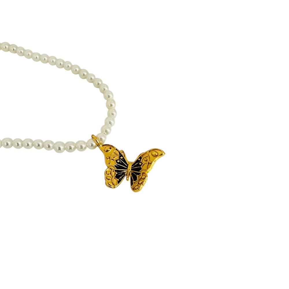 Collar Perlas Mariposa