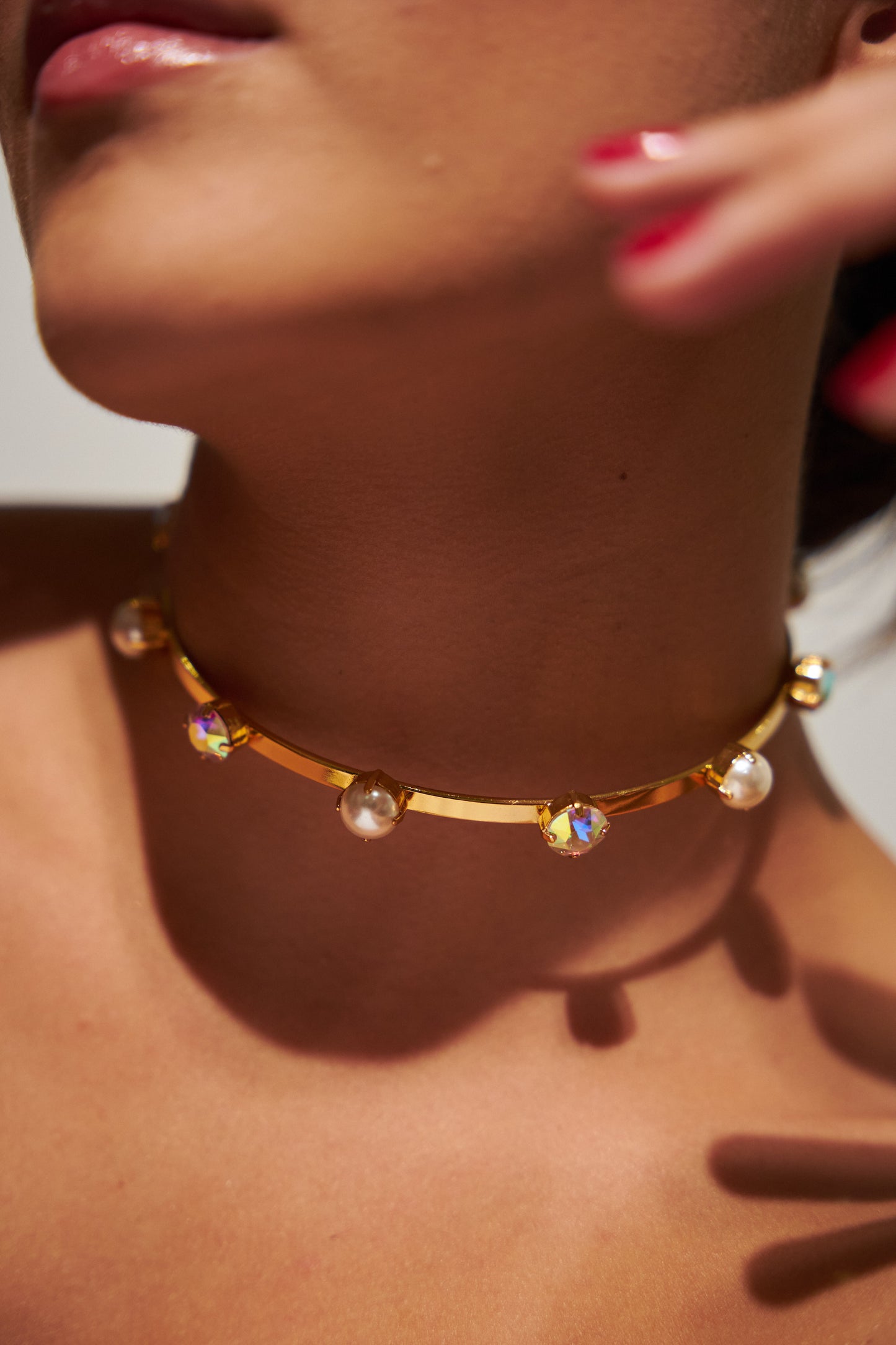 Choker perla cristal